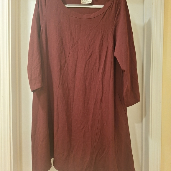 Women's Linea by Louis Dell'Olio Dress Tunic Size Large Burgundy - Picture 3 of 5